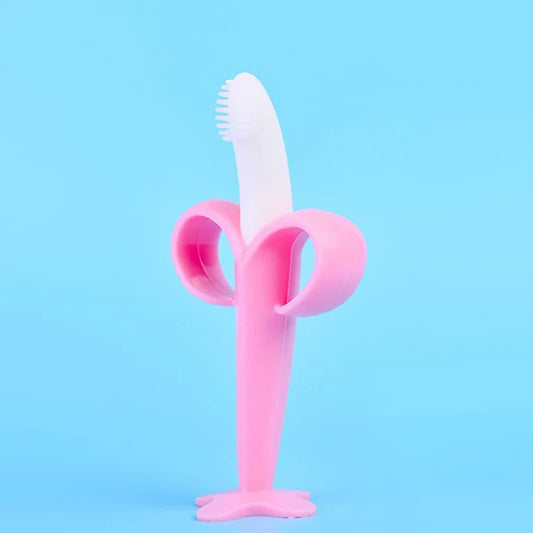 Anneau de Dentition - BananaChewBrush™ - Rose